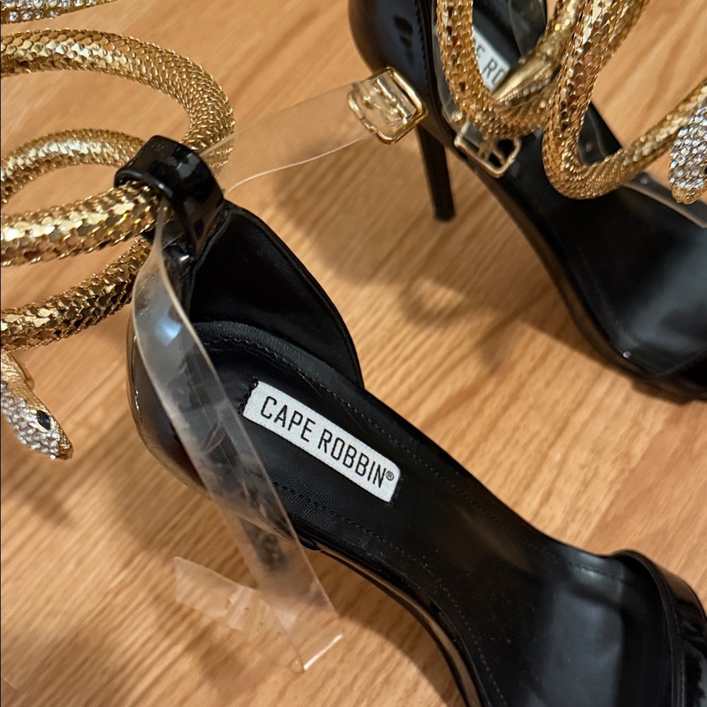 Cape Robbin Gold Snake Wrap Heels - Picture 3 of 5